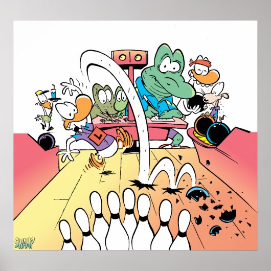 Swamp Ten Pin Bowling Poster (Voorkant)