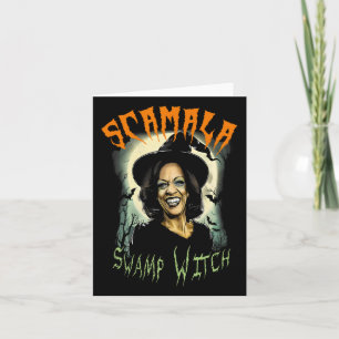 Swamp Witch Funny Anti Kamala Harris 2024 Hallowee Kaart