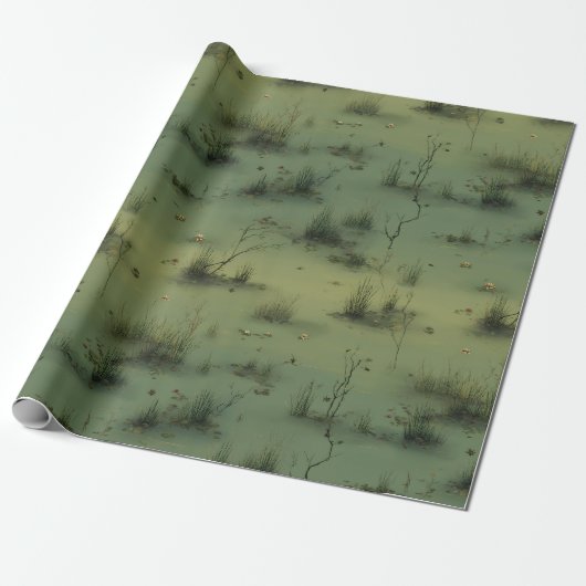 Swamp Witch Spring Wrapping Paper Cadeaupapier (Uitgerold)