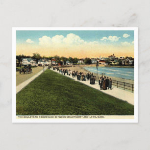 Swampscott, Lynn MA, Promenade c1920s  Briefkaart