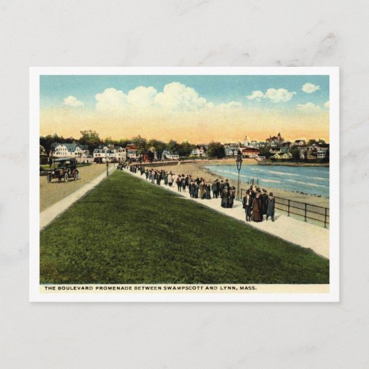 Swampscott, Lynn MA, Promenade c1920s  Briefkaart (Voorkant)