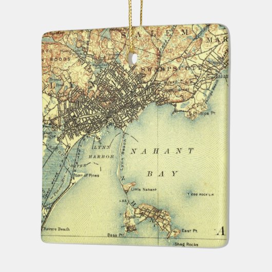 Swampscott MA Map Keramisch Ornament (Links)