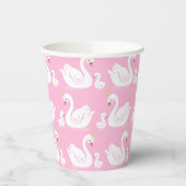 Swan 1st Birthday Baby shower Roze Papieren Bekers (Links)