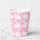 Swan 1st Birthday Baby shower Roze Papieren Bekers (Rechts)