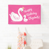 Swan 1st Birthday Baby shower Roze Spandoek (Insitu)