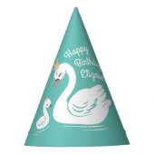 Swan 1st Birthday Party Baby shower Feesthoedjes (Voorkant)