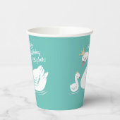 Swan 1st Birthday Party Baby shower Papieren Bekers (Links)