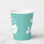Swan 1st Birthday Party Baby shower Papieren Bekers (Rechts)