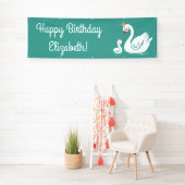 Swan 1st Birthday Party Baby shower Spandoek (Insitu)