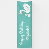 Swan 1st Birthday Party Baby shower Spandoek (Verticaal)