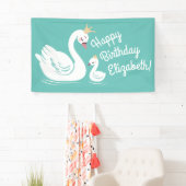 Swan 1st Birthday Party Baby shower Spandoek (Insitu)