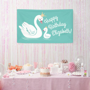 Swan 1st Birthday Party Baby shower Spandoek