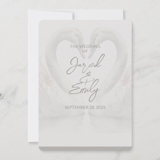 Swan 5x7 bruiloft uitnodiging QR-code (Voorkant)