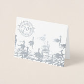 Swan 70th platinum trouwdag folie kaarten (Voorkant)