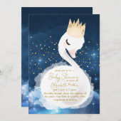 Swan als inspirerende babymeisje kaart (Voorkant / Achterkant)