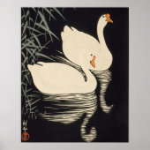 Swan and Reeds Ohara Koson Japanese Woodblock  Poster (Voorkant)