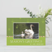 Swan and Star Ornaments Season's Greeting Feestdagenkaart (Staand voorkant)