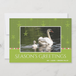 Swan and Star Ornaments Season's Greeting Feestdagenkaart