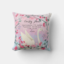 Swan Baby Girl Nursery Baby Stats of Birth Record