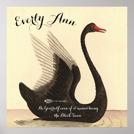 Swan Baby Girl Nursery Voeg je eigen prijsopgave t Poster (Voorkant)