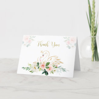 Swan Baby shower bedankje Bedankkaart