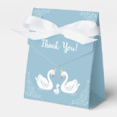 Swan Baby shower Bird with Crown Co-Ed Blue Bedankdoosjes (Voorkant Zijde)
