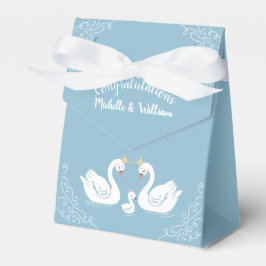 Swan Baby shower Bird with Crown Co-Ed Blue Bedankdoosjes