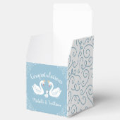 Swan Baby shower Bird with Crown Co-Ed Blue Bedankdoosjes (Geopend)