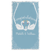 Swan Baby shower Bird with Crown Co-Ed Blue Klein Cadeauzakje (Achterkant)