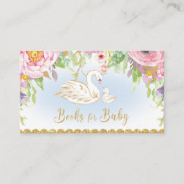 Swan Baby shower Breng een boek voor Baby Informatiekaartje