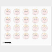 Swan Baby shower Classic Ronde Sticker (Vel)