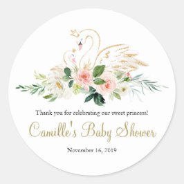 Swan Baby shower Dank u Sticker