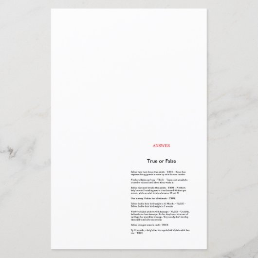 Swan Baby shower Game PRINED (Achterkant)