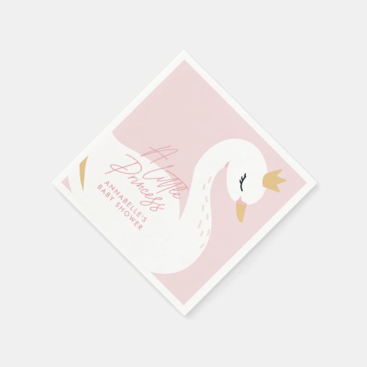 Swan baby shower girly roze aqua schattige elegant servet (Hoek)