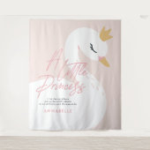 Swan baby shower girly roze aqua schattige elegant wandkleed (Voorkant)