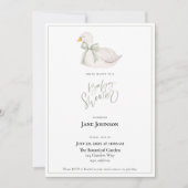 Swan baby shower Invitation Kaart (Voorkant)