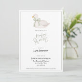 Swan baby shower Invitation Kaart (Staand voorkant)