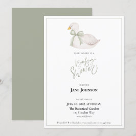 Swan baby shower Invitation Kaart