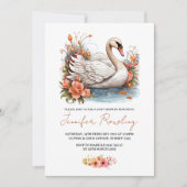 Swan Baby shower Invitation Kaart (Voorkant)