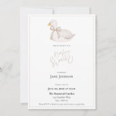 Swan Baby shower Invitation Kaart (Voorkant)