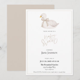 Swan Baby shower Invitation Kaart