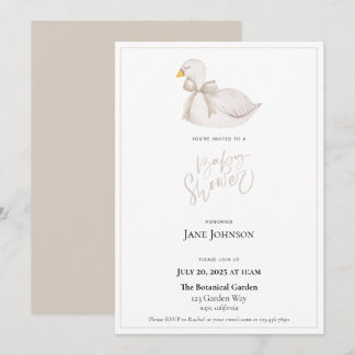 Swan Baby shower Invitation Kaart