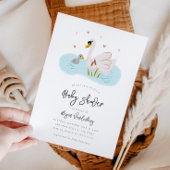 Swan Baby shower Invitation Kaart