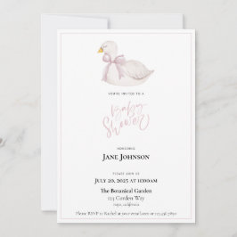 Swan Baby shower Invitation Kaart