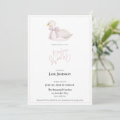 Swan Baby shower Invitation Kaart (Staand voorkant)