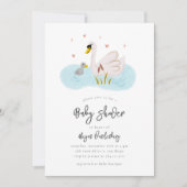 Swan Baby shower Invitation Kaart (Voorkant)