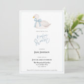 Swan Baby shower Invitation Kaart (Staand voorkant)