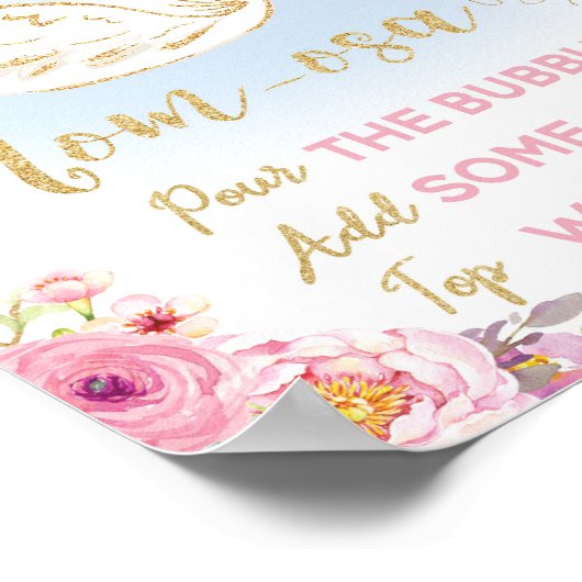 Swan Baby shower Mam-osa Bar Sign Poster (Hoek)