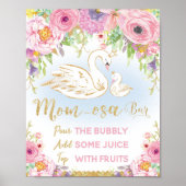 Swan Baby shower Mam-osa Bar Sign Poster (Voorkant)