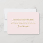 Swan Baby shower meisje plat dank u kaart (Achterkant)